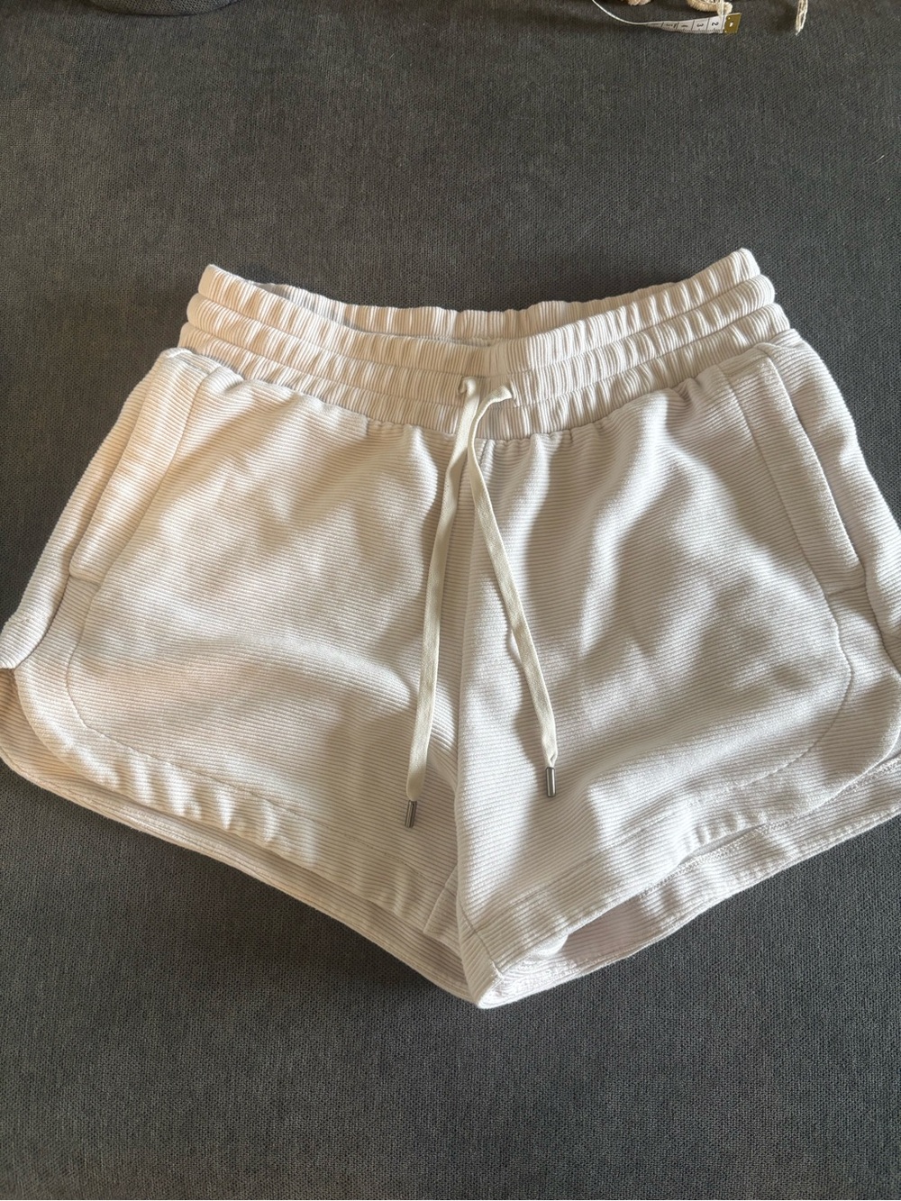 Avia Cream Elastic Waist Athletic Shorts